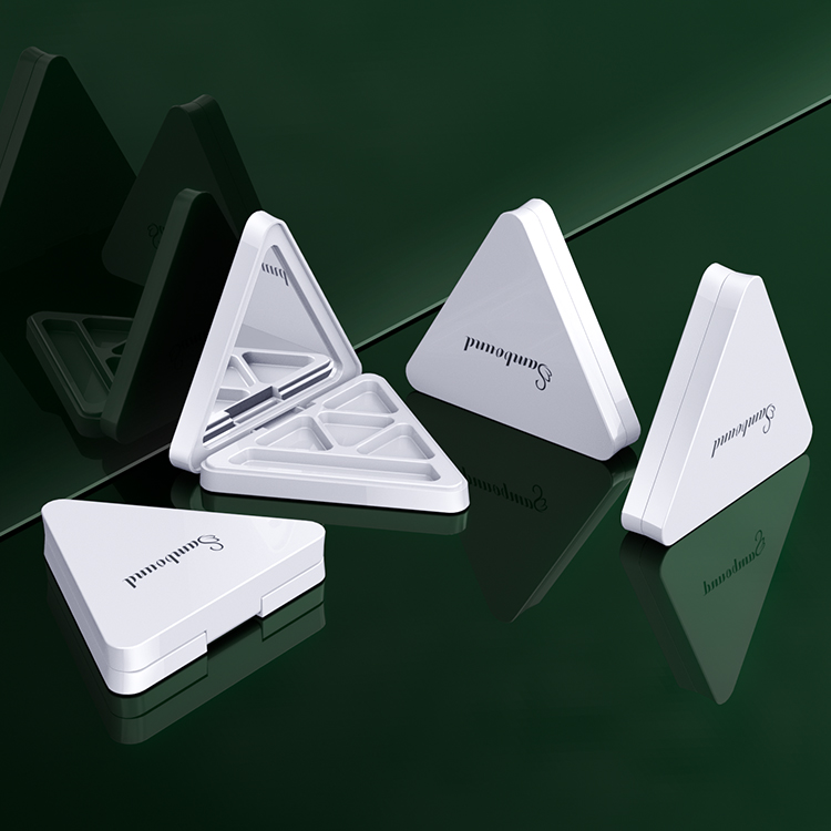 三角形磁吸眼影盤(pán)白色塑膠包裝定制