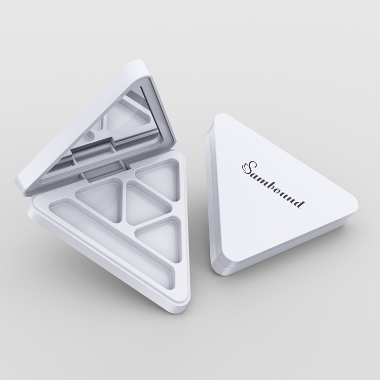 三角形磁吸眼影盤(pán)白色塑膠包裝定制