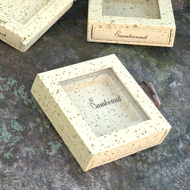 小麥秸稈材質(zhì)粉盒環(huán)?？山到庵С钟∷ogo