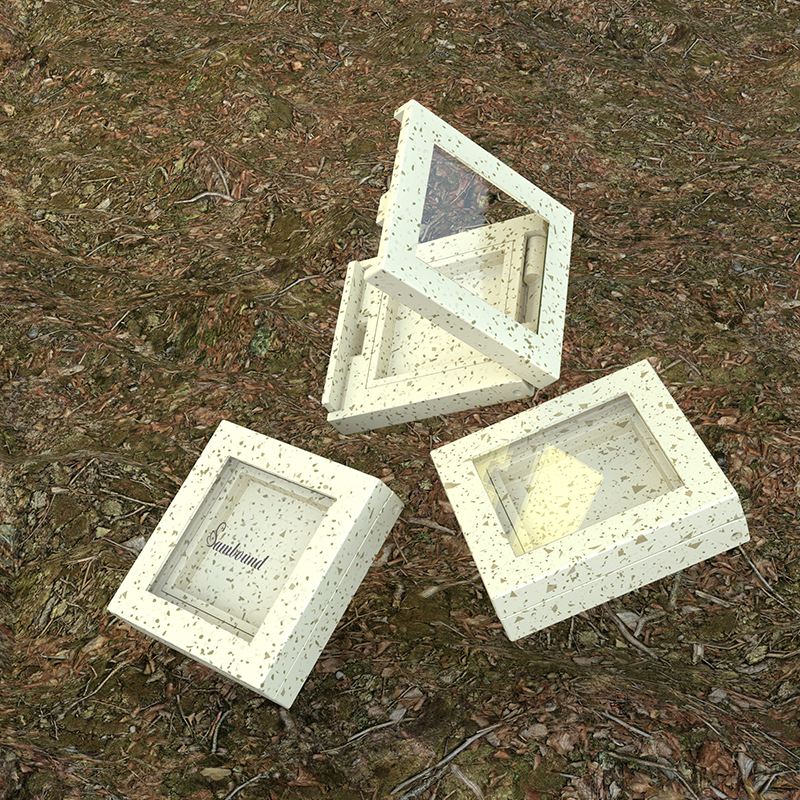 小麥秸稈材質(zhì)粉盒環(huán)?？山到庵С钟∷ogo